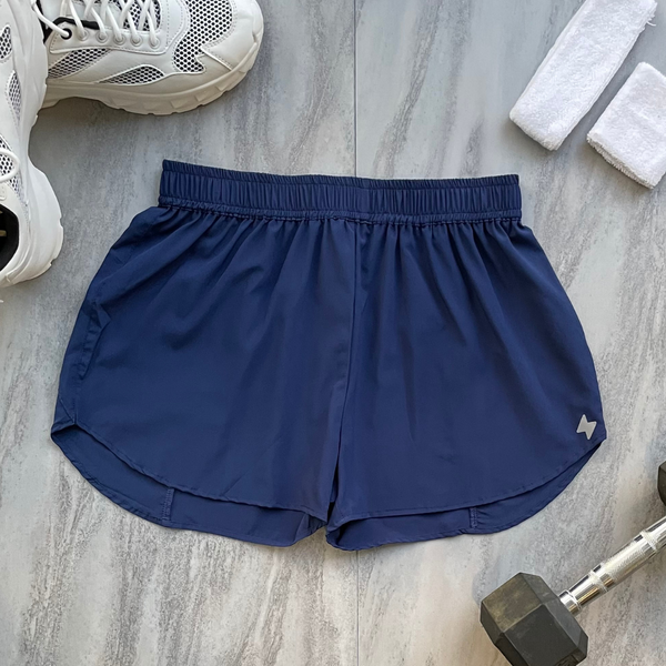 Women's Workout Track Shorts, Navy
