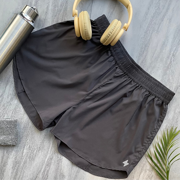Women's Workout Track Shorts, Dark Grey 