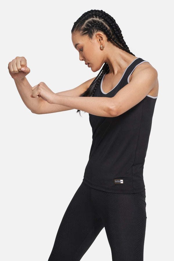 Women's Workout Tank Top, Black, Stretchable, Dry