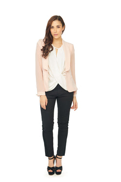 Pink Blazer with Georgette Detail